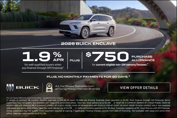 1.9% APR 
FOR WELL-QUALIFIED BUYERS when you finance through GM Financial.1

Plus, $750 PURCHASE ...